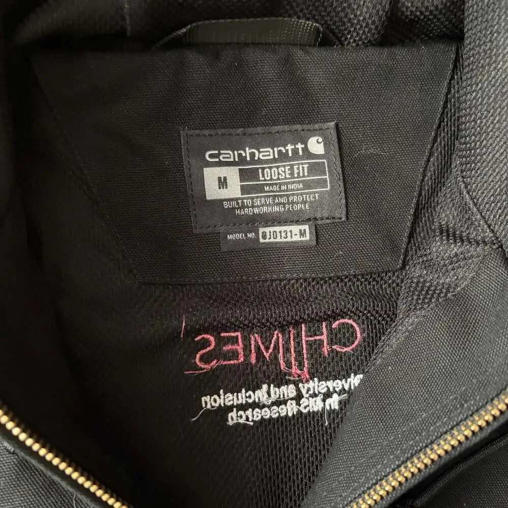 Carhartt J0131-M Loose Fit Black Canvas Zip Hoodie Jacket